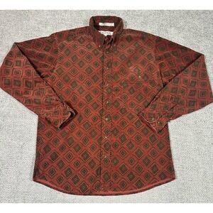 Vintage Cavori Corduroy Shirt Mens Small Single Needle 90s Geometric Hong Kong